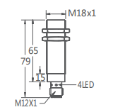 M18埋入式接近開(kāi)關(guān)插件式